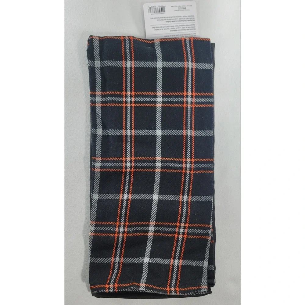 Kitchen Towels Skull &‎ Plaid Lot Of 2 Halloween Dish Towels